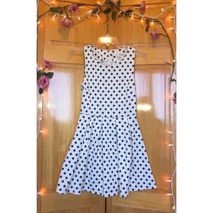 black and white polka dot dress